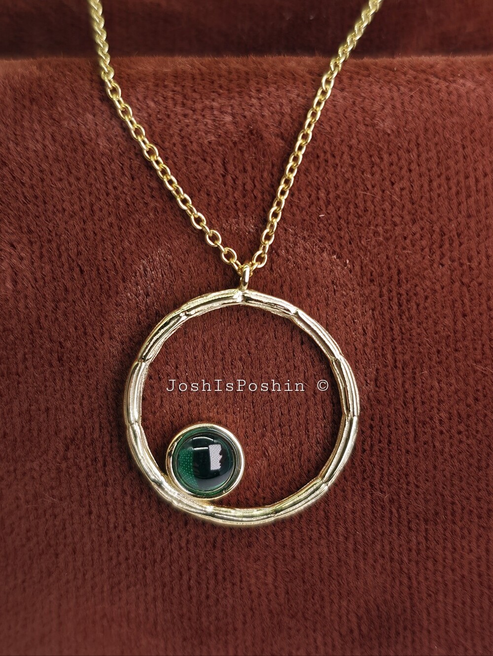 Natural Rose Cut Emerald Pendant Necklace In sterling silver